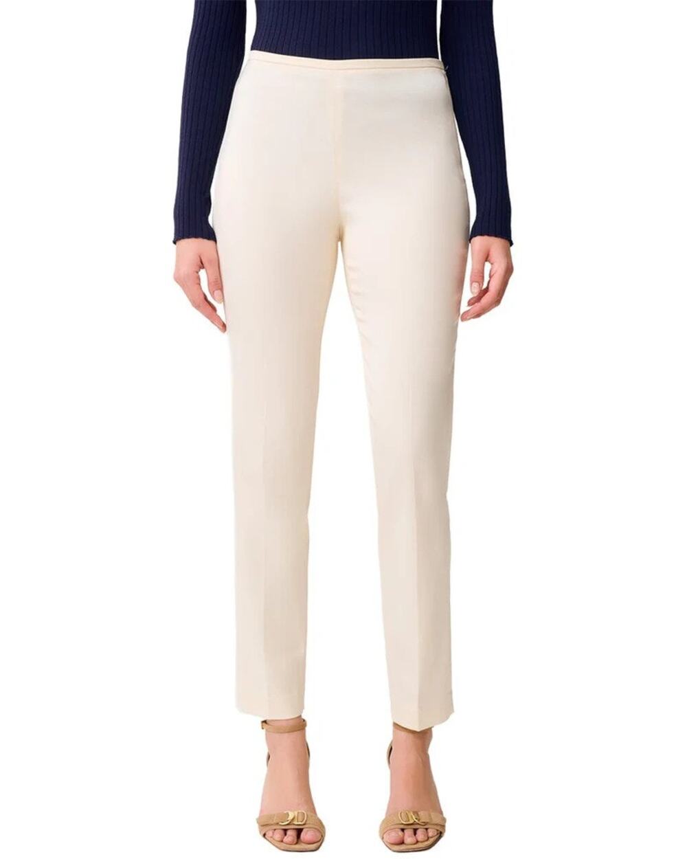 NWT Women's Size 8 J.McLaughlin Calliope Pant in Cream Solid Trousers $198